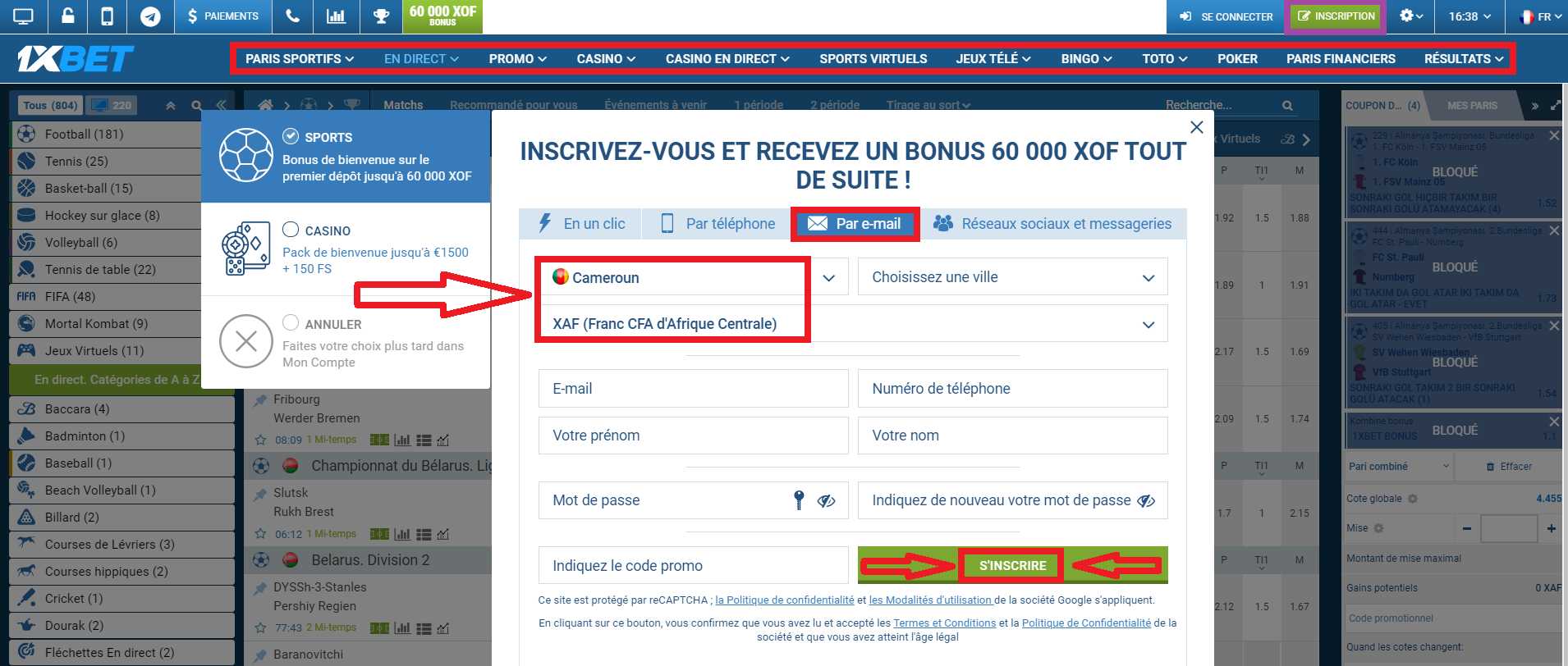 Les bonus 1xBet de bienvenue de près de $144
